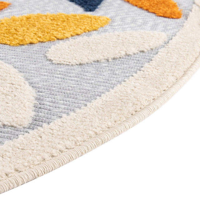 Gray 3' 3 x 3' 3 Aruba Outdoor Round Area Rug Weather Resistant for Patio, Deck, Terrace, Balcony, Porch for Sale at Rug Engine