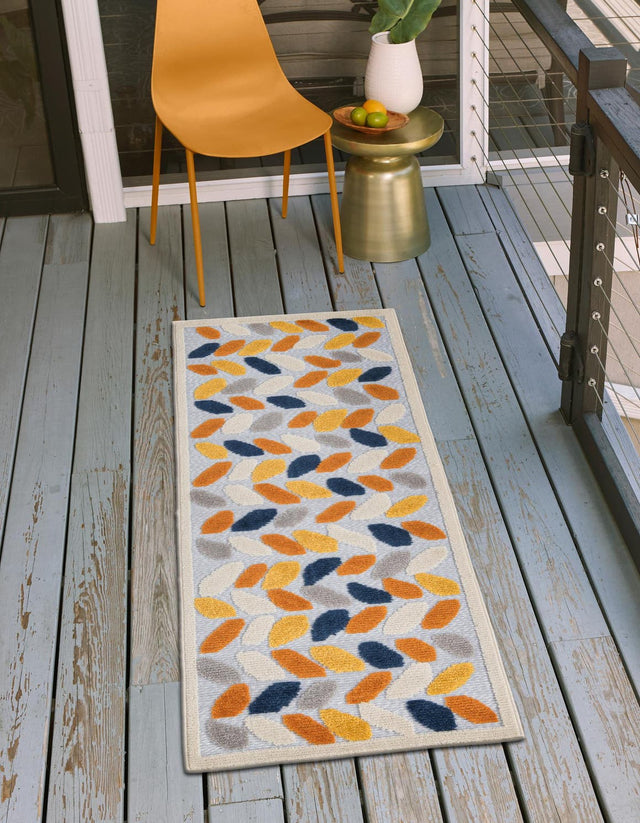 Gray 2' x 6' Aruba Outdoor Runner Area Rug Weather Resistant for Patio, Deck, Terrace, Balcony, Porch for Sale at Rug Engine