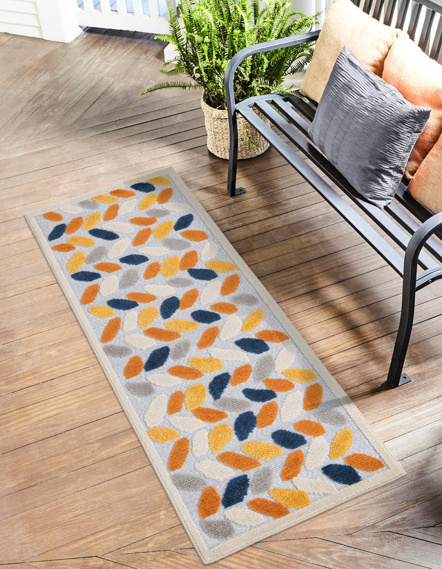 Gray 2' x 6' Aruba Outdoor Runner Area Rug Weather Resistant for Patio, Deck, Terrace, Balcony, Porch for Sale at Rug Engine