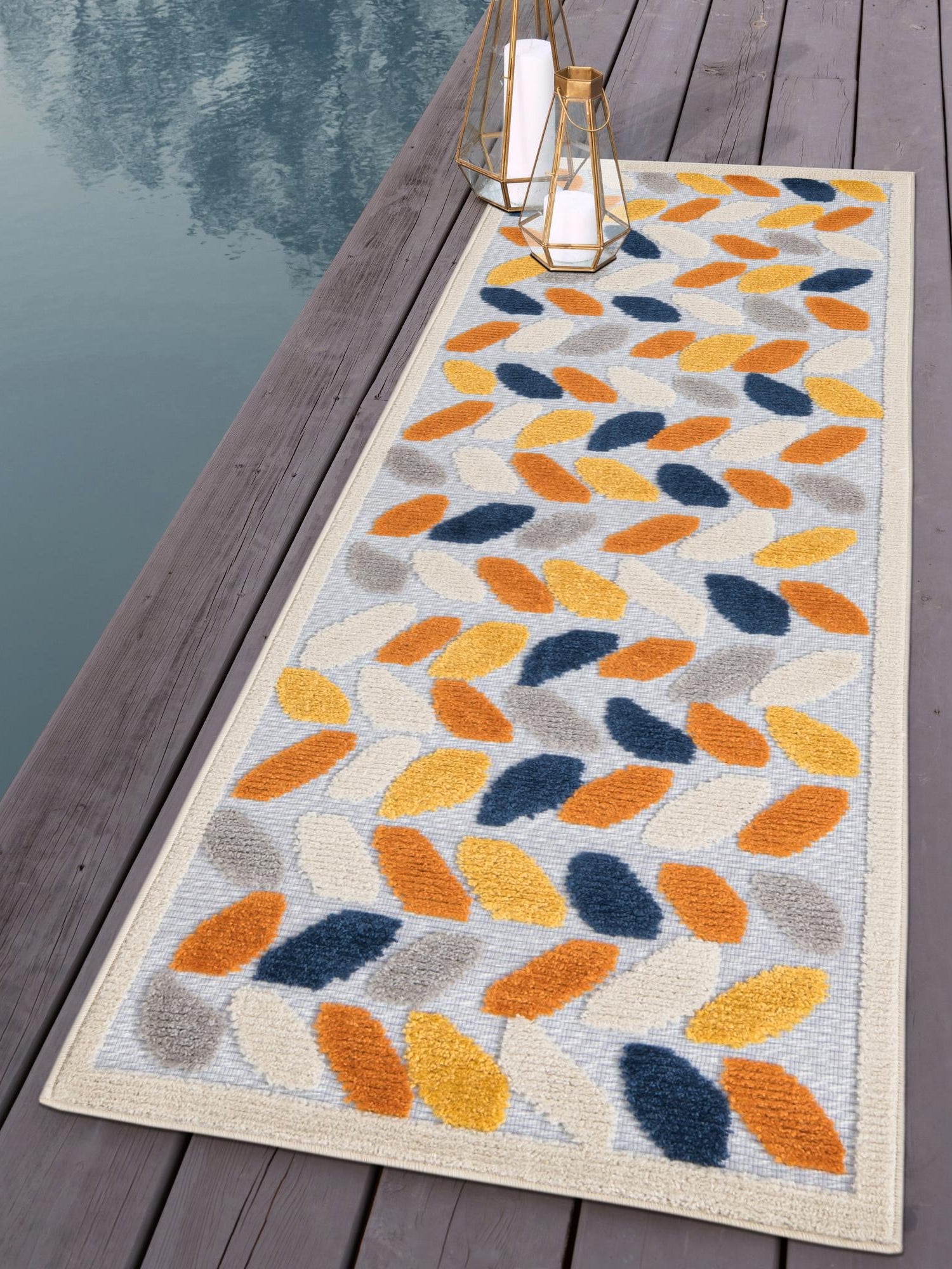 Gray 2' x 8' Aruba Outdoor Runner Area Rug Weather Resistant for Patio, Deck, Terrace, Balcony, Porch for Sale at Rug Engine