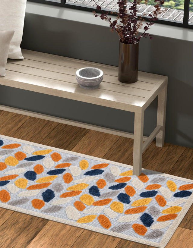 Gray 2' x 6' Aruba Outdoor Runner Area Rug Weather Resistant for Patio, Deck, Terrace, Balcony, Porch for Sale at Rug Engine