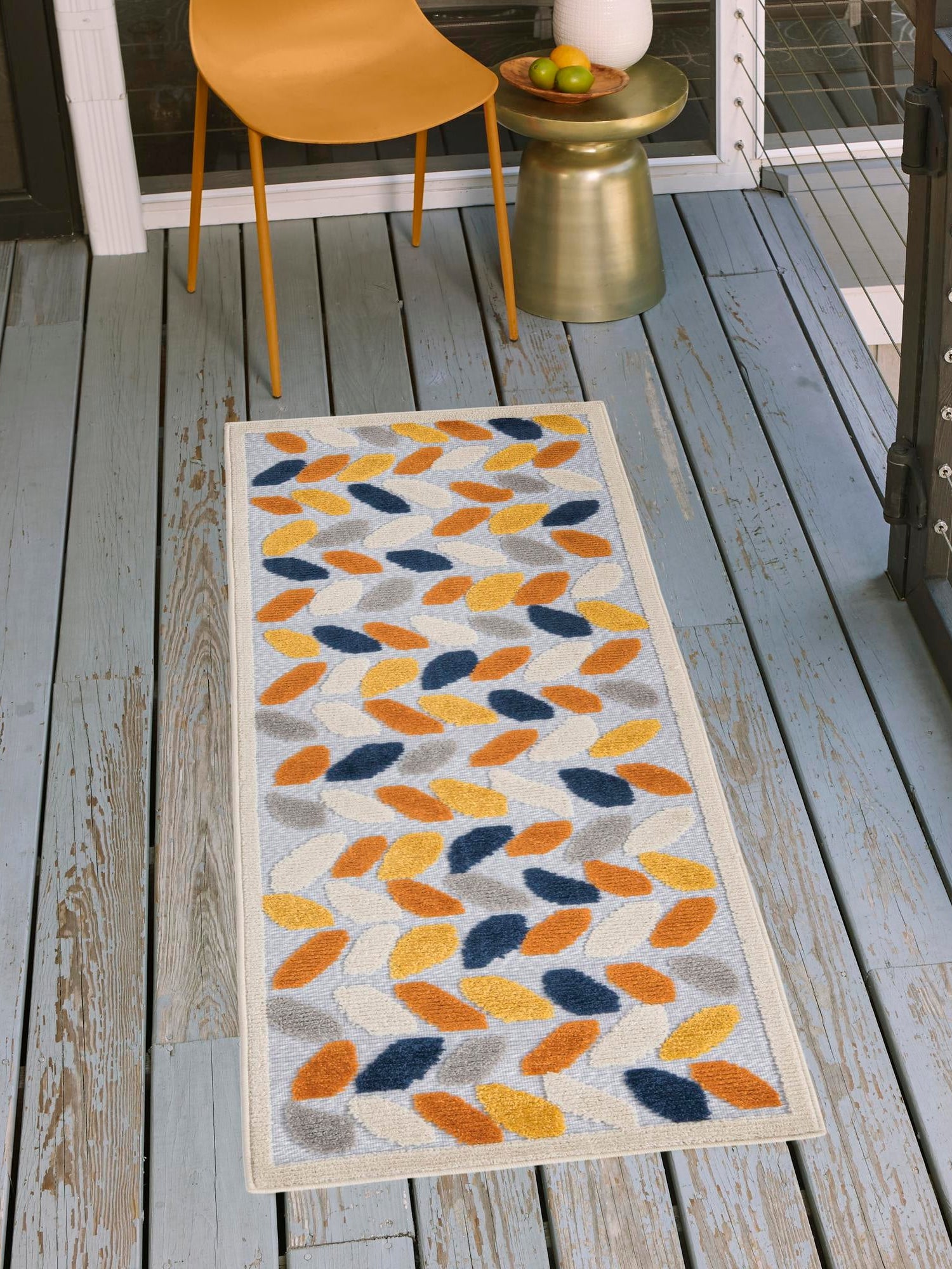 Gray 2' x 8' Aruba Outdoor Runner Area Rug Weather Resistant for Patio, Deck, Terrace, Balcony, Porch for Sale at Rug Engine