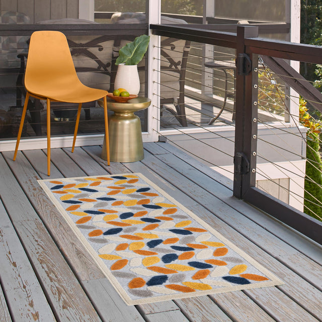 Gray 2' x 6' Aruba Outdoor Runner Area Rug Weather Resistant for Patio, Deck, Terrace, Balcony, Porch for Sale at Rug Engine