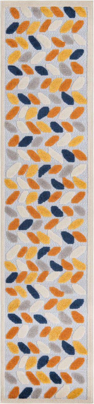 Gray 2' x 10' Aruba Outdoor Runner Area Rug Weather Resistant for Patio, Deck, Terrace, Balcony, Porch for Sale at Rug Engine