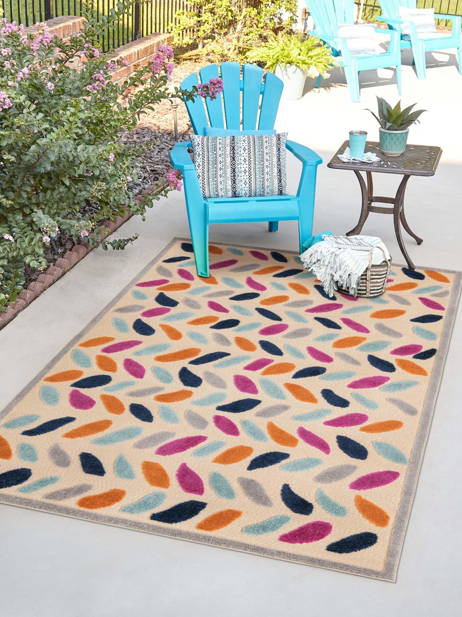 Beige 6' x 9' Aruba Outdoor Rectangle Area Rug Weather Resistant for Patio, Deck, Terrace, Balcony, Porch for Sale at Rug Engine