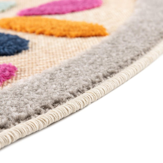 Beige 5' 3 x 5' 3 Aruba Outdoor Round Area Rug Weather Resistant for Patio, Deck, Terrace, Balcony, Porch for Sale at Rug Engine