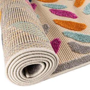 Beige 5' 3 x 5' 3 Aruba Outdoor Round Area Rug Weather Resistant for Patio, Deck, Terrace, Balcony, Porch for Sale at Rug Engine