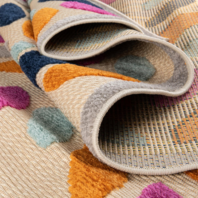 Beige 5' 3 x 5' 3 Aruba Outdoor Round Area Rug Weather Resistant for Patio, Deck, Terrace, Balcony, Porch for Sale at Rug Engine