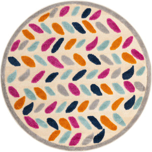 Beige 5' 3 x 5' 3 Aruba Outdoor Round Area Rug Weather Resistant for Patio, Deck, Terrace, Balcony, Porch for Sale at Rug Engine