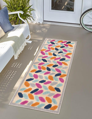 Beige 2' x 10' Aruba Outdoor Runner Area Rug Weather Resistant for Patio, Deck, Terrace, Balcony, Porch for Sale at Rug Engine