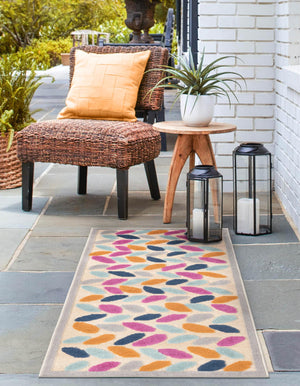 Beige 2' x 8' Aruba Outdoor Runner Area Rug Weather Resistant for Patio, Deck, Terrace, Balcony, Porch for Sale at Rug Engine