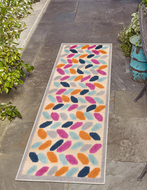Beige 2' x 6' Aruba Outdoor Runner Area Rug Weather Resistant for Patio, Deck, Terrace, Balcony, Porch for Sale at Rug Engine