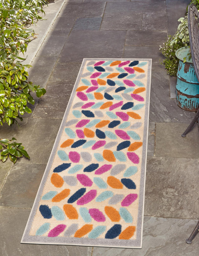 Beige 2' x 10' Aruba Outdoor Runner Area Rug Weather Resistant for Patio, Deck, Terrace, Balcony, Porch for Sale at Rug Engine