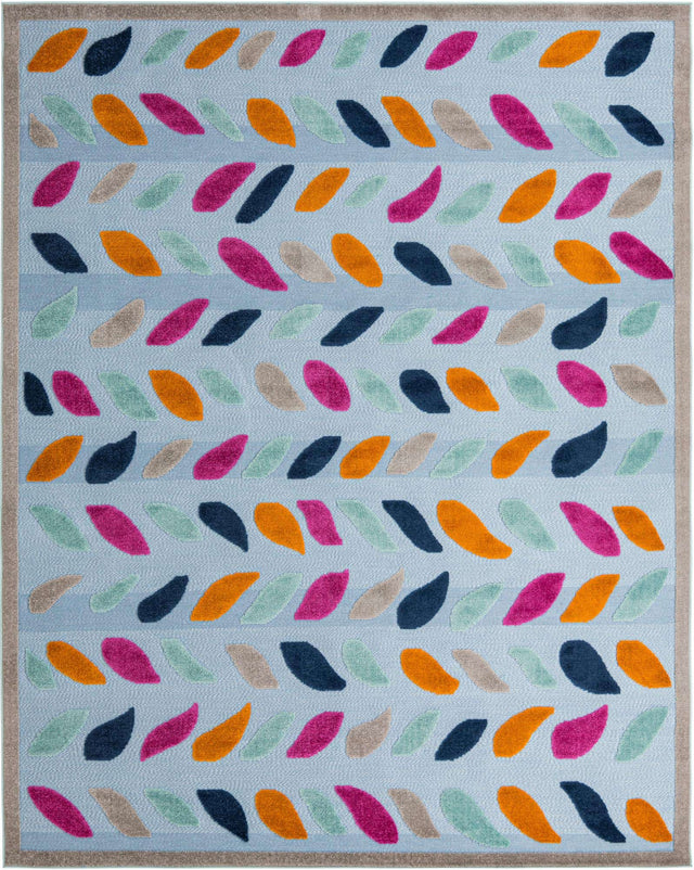 Blue 9' x 12' Aruba Outdoor Rectangle Area Rug Weather Resistant for Patio, Deck, Terrace, Balcony, Porch for Sale at Rug Engine
