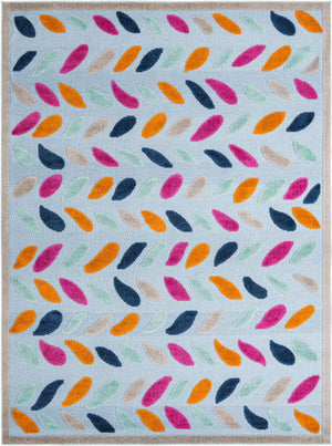 Blue 7' x 10' Aruba Outdoor Rectangle Area Rug Weather Resistant for Patio, Deck, Terrace, Balcony, Porch for Sale at Rug Engine