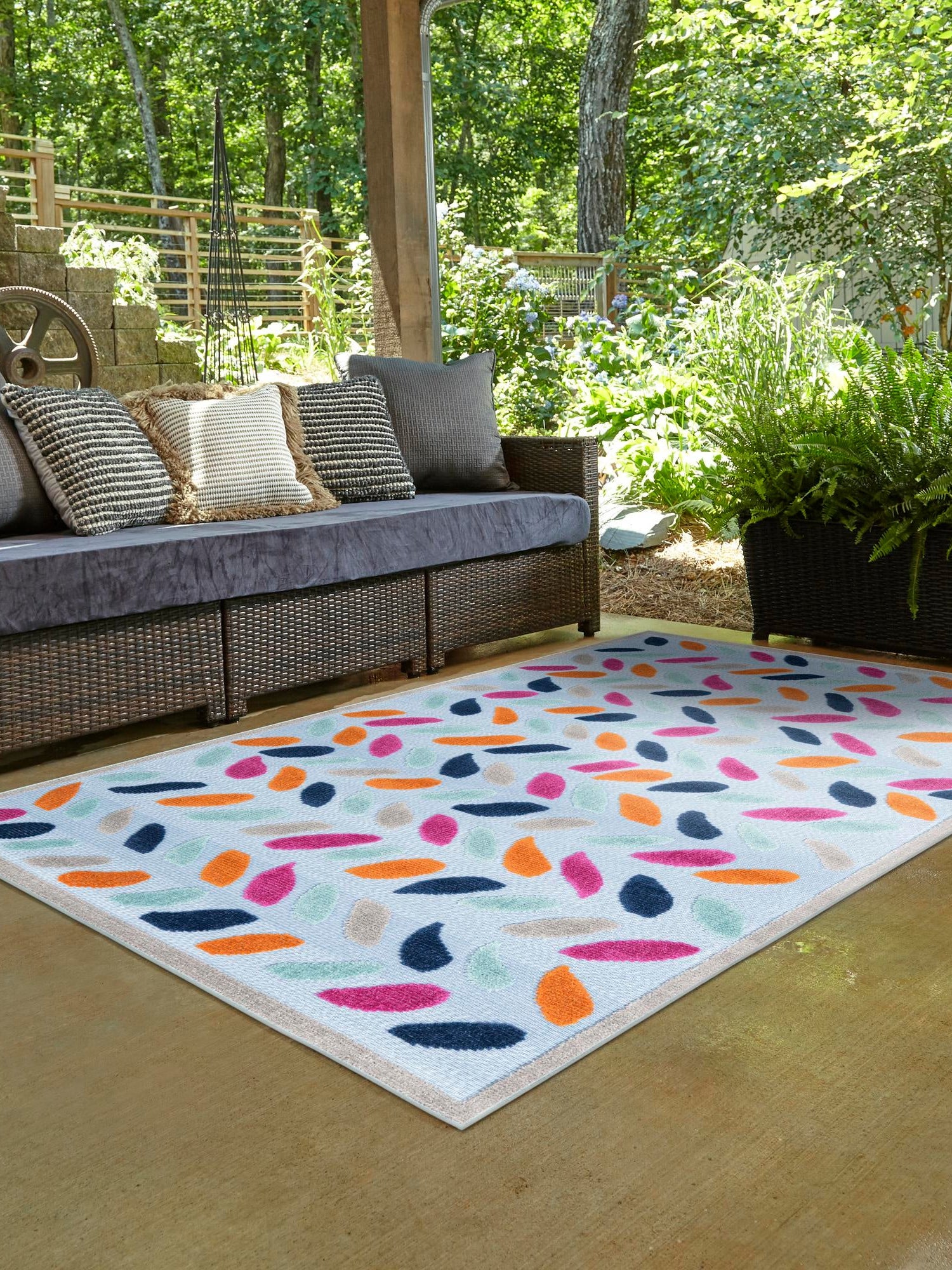 Blue 4' x 6' Aruba Outdoor Rectangle Area Rug Weather Resistant for Patio, Deck, Terrace, Balcony, Porch for Sale at Rug Engine