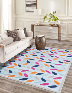 Blue 6' x 9' Aruba Outdoor Rectangle Area Rug Weather Resistant for Patio, Deck, Terrace, Balcony, Porch for Sale at Rug Engine