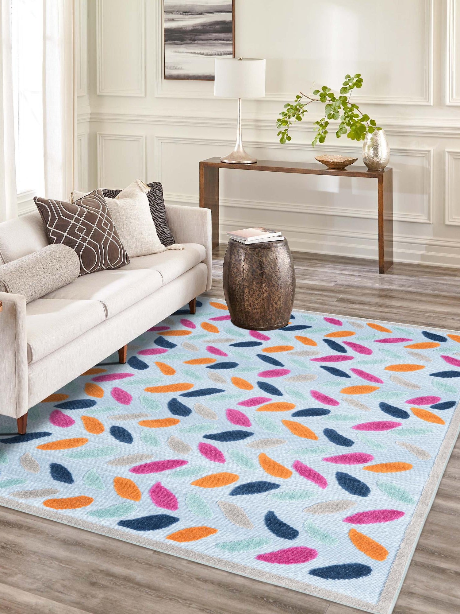 Blue 7' x 10' Aruba Outdoor Rectangle Area Rug Weather Resistant for Patio, Deck, Terrace, Balcony, Porch for Sale at Rug Engine