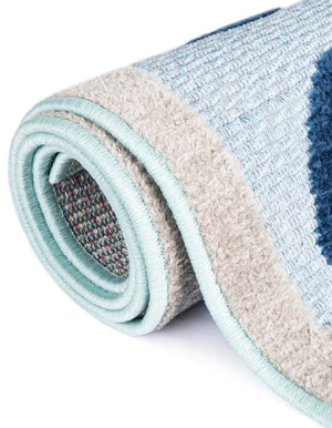 Blue 7' x 10' Aruba Outdoor Rectangle Area Rug Weather Resistant for Patio, Deck, Terrace, Balcony, Porch for Sale at Rug Engine