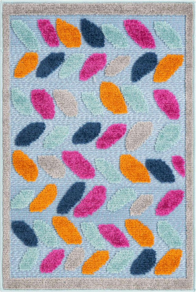 Blue 2' x 3' Aruba Outdoor Rectangle Area Rug Weather Resistant for Patio, Deck, Terrace, Balcony, Porch for Sale at Rug Engine