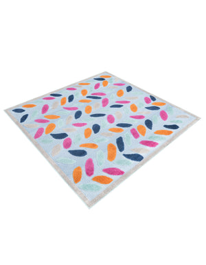 Blue 5' 3 x 5' 3 Aruba Outdoor Square Area Rug Weather Resistant for Patio, Deck, Terrace, Balcony, Porch for Sale at Rug Engine