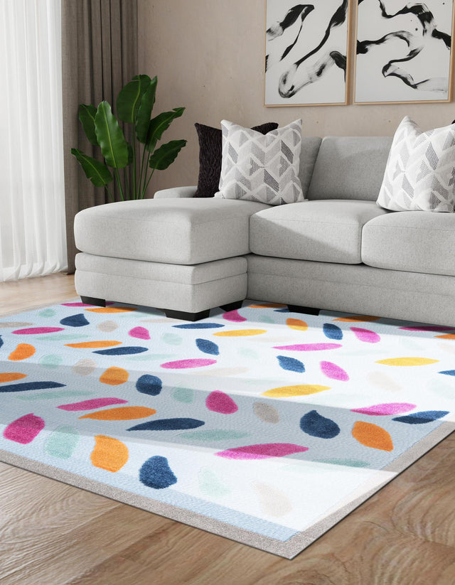 Blue 5' 3 x 5' 3 Aruba Outdoor Square Area Rug Weather Resistant for Patio, Deck, Terrace, Balcony, Porch for Sale at Rug Engine