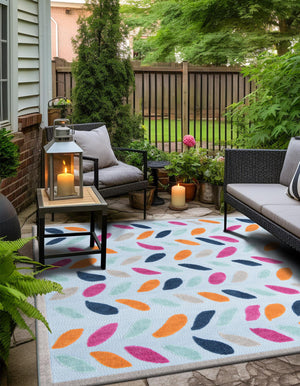 Blue 7' 10 x 7' 10 Aruba Outdoor Square Area Rug Weather Resistant for Patio, Deck, Terrace, Balcony, Porch for Sale at Rug Engine