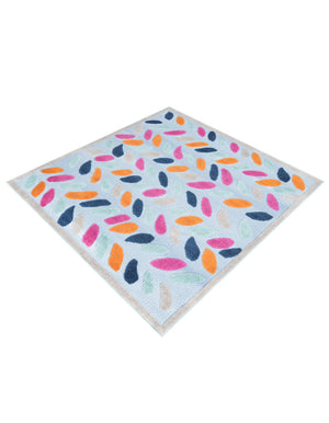 Blue 5' 3 x 5' 3 Aruba Outdoor Square Area Rug Weather Resistant for Patio, Deck, Terrace, Balcony, Porch for Sale at Rug Engine