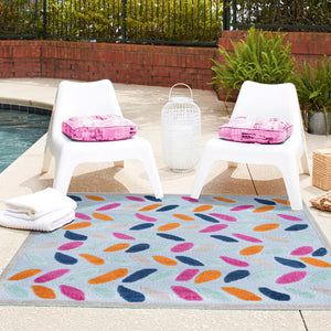 Blue 7' 10 x 7' 10 Aruba Outdoor Square Area Rug Weather Resistant for Patio, Deck, Terrace, Balcony, Porch for Sale at Rug Engine