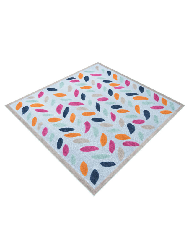 Blue 7' 10 x 7' 10 Aruba Outdoor Square Area Rug Weather Resistant for Patio, Deck, Terrace, Balcony, Porch for Sale at Rug Engine