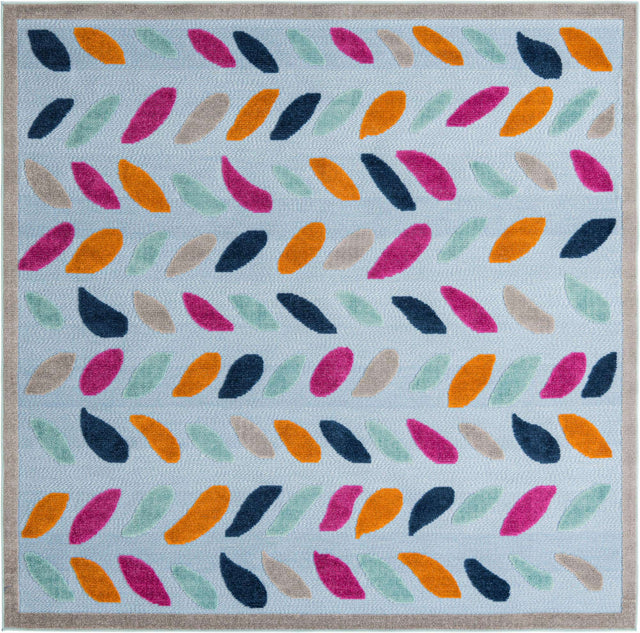 Blue 7' 10 x 7' 10 Aruba Outdoor Square Area Rug Weather Resistant for Patio, Deck, Terrace, Balcony, Porch for Sale at Rug Engine