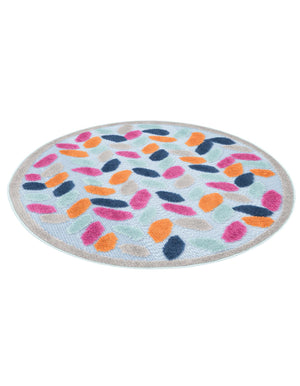 Blue 3' 3 x 3' 3 Aruba Outdoor Round Area Rug Weather Resistant for Patio, Deck, Terrace, Balcony, Porch for Sale at Rug Engine