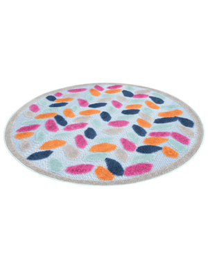 Blue 3' 3 x 3' 3 Aruba Outdoor Round Area Rug Weather Resistant for Patio, Deck, Terrace, Balcony, Porch for Sale at Rug Engine