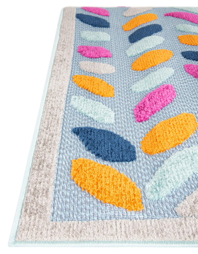 Blue 2' x 8' Aruba Outdoor Runner Area Rug Weather Resistant for Patio, Deck, Terrace, Balcony, Porch for Sale at Rug Engine