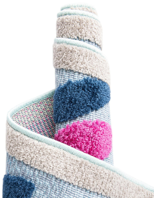 Blue 2' x 10' Aruba Outdoor Runner Area Rug Weather Resistant for Patio, Deck, Terrace, Balcony, Porch for Sale at Rug Engine
