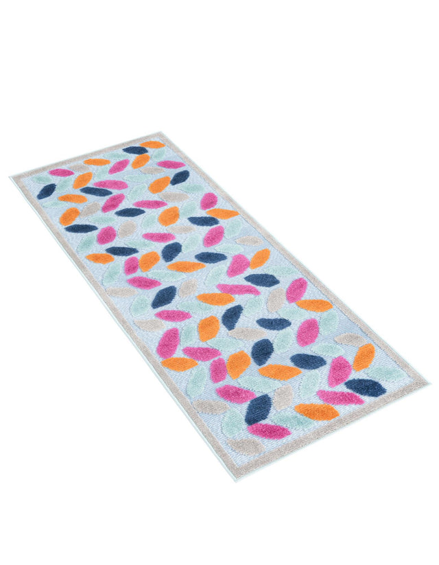Blue 2' x 6' Aruba Outdoor Runner Area Rug Weather Resistant for Patio, Deck, Terrace, Balcony, Porch for Sale at Rug Engine