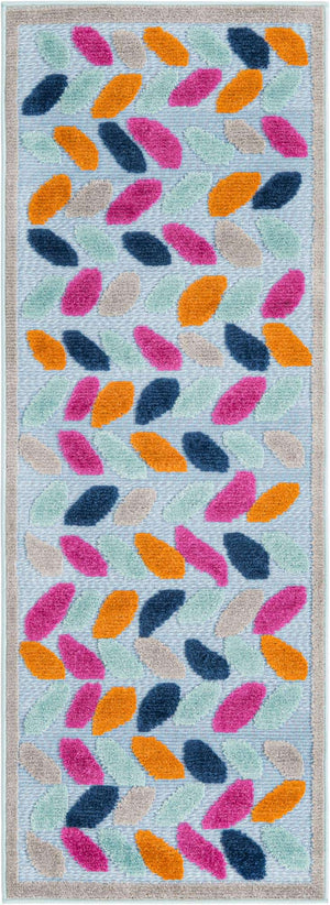 Blue 2' x 6' Aruba Outdoor Runner Area Rug Weather Resistant for Patio, Deck, Terrace, Balcony, Porch for Sale at Rug Engine