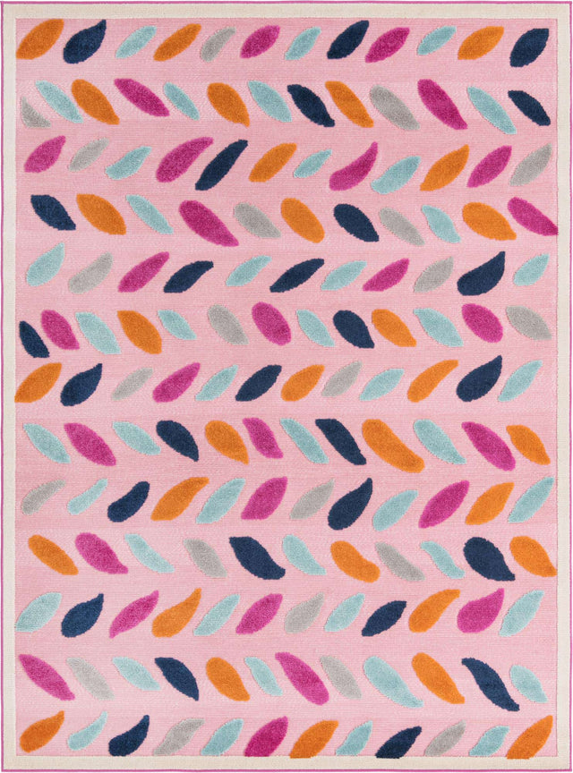 Pink 7' x 10' Aruba Outdoor Rectangle Area Rug Weather Resistant for Patio, Deck, Terrace, Balcony, Porch for Sale at Rug Engine
