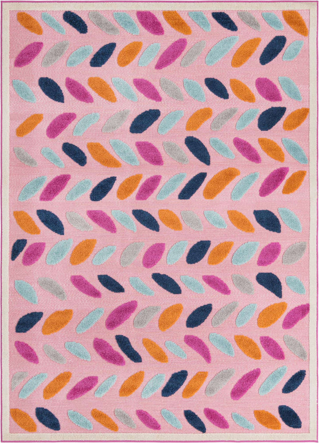 Pink 6' x 9' Aruba Outdoor Rectangle Area Rug Weather Resistant for Patio, Deck, Terrace, Balcony, Porch for Sale at Rug Engine