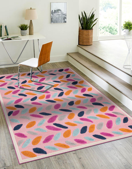 Pink 6' x 9' Aruba Outdoor Rectangle Area Rug Weather Resistant for Patio, Deck, Terrace, Balcony, Porch for Sale at Rug Engine