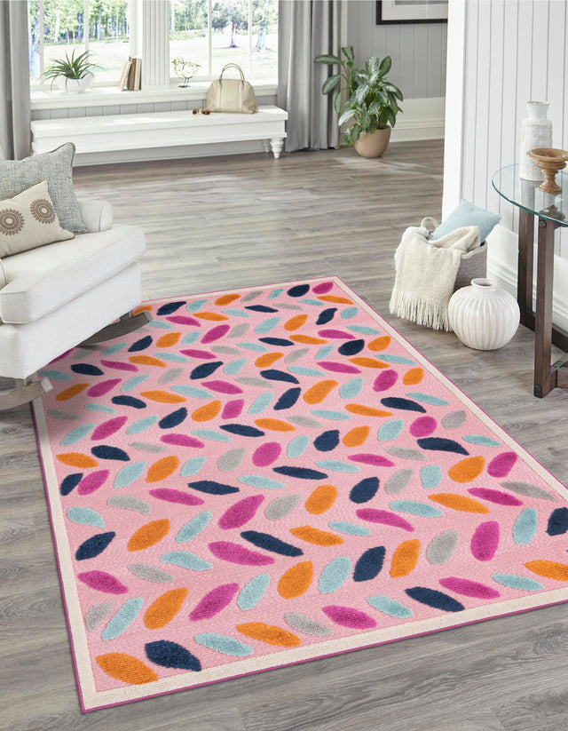 Pink 4' x 6' Aruba Outdoor Rectangle Area Rug Weather Resistant for Patio, Deck, Terrace, Balcony, Porch for Sale at Rug Engine