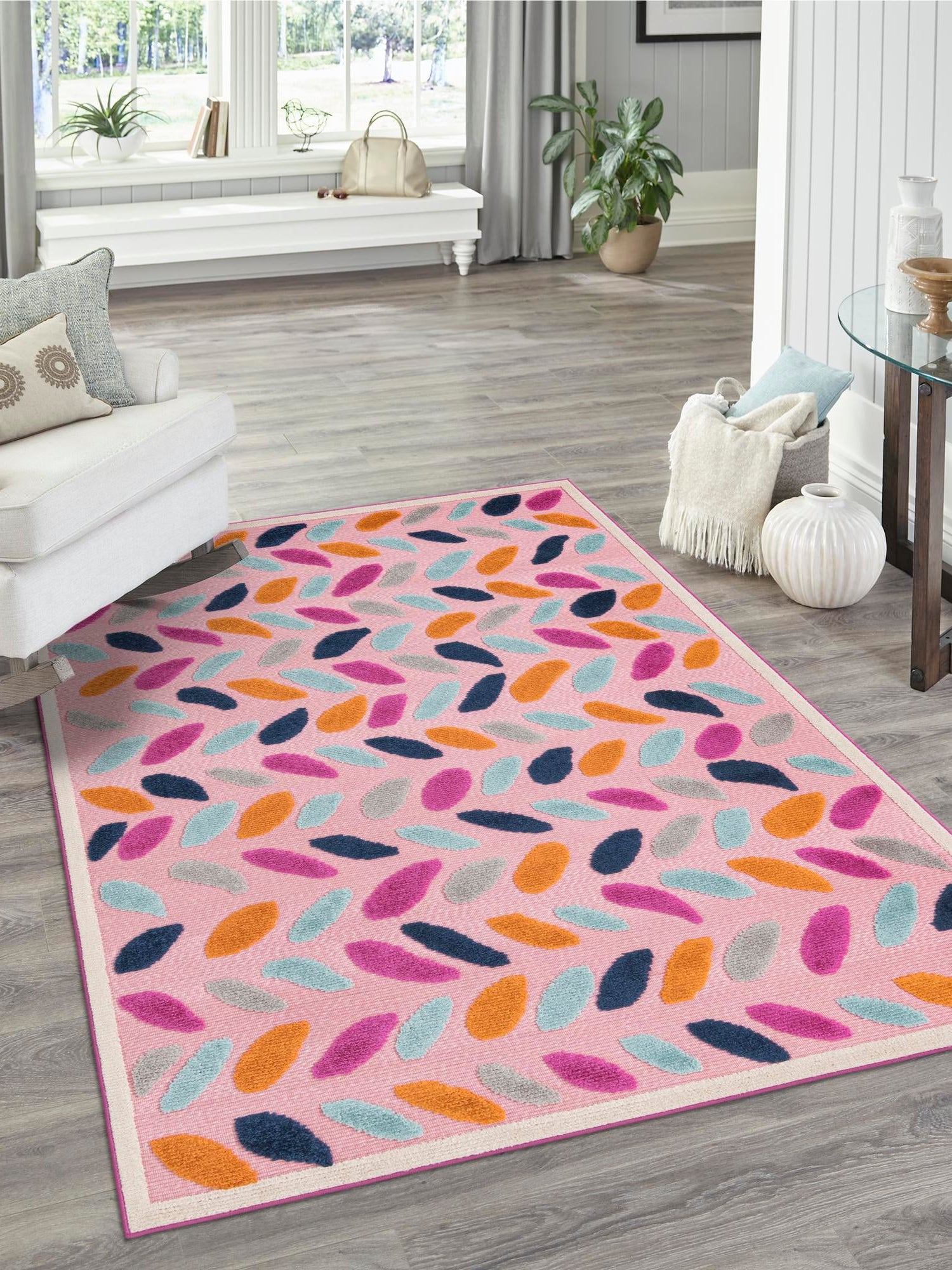 Pink 2' x 3' Aruba Outdoor Rectangle Area Rug Weather Resistant for Patio, Deck, Terrace, Balcony, Porch for Sale at Rug Engine