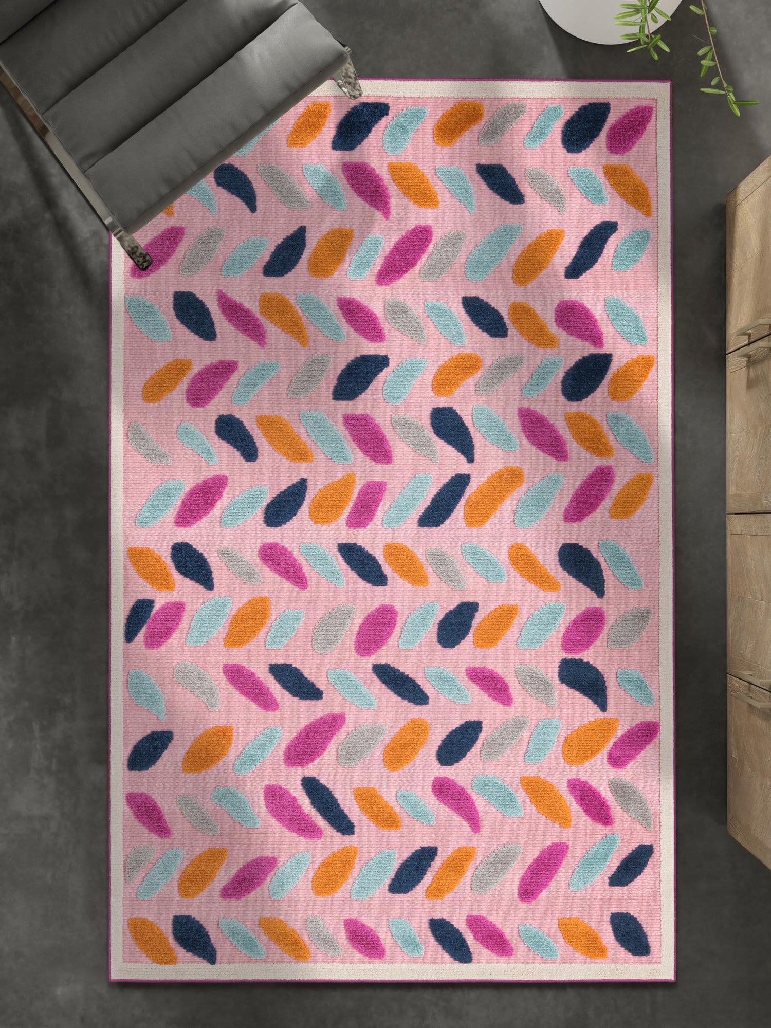 Pink 9' x 12' Aruba Outdoor Rectangle Area Rug Weather Resistant for Patio, Deck, Terrace, Balcony, Porch for Sale at Rug Engine