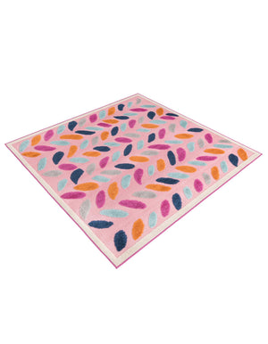 Pink 5' 3 x 5' 3 Aruba Outdoor Square Area Rug Weather Resistant for Patio, Deck, Terrace, Balcony, Porch for Sale at Rug Engine