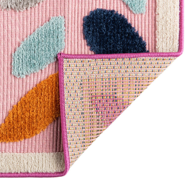 Pink 5' 3 x 5' 3 Aruba Outdoor Square Area Rug Weather Resistant for Patio, Deck, Terrace, Balcony, Porch for Sale at Rug Engine