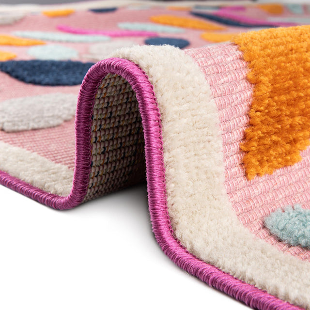 Pink 5' 3 x 5' 3 Aruba Outdoor Square Area Rug Weather Resistant for Patio, Deck, Terrace, Balcony, Porch for Sale at Rug Engine