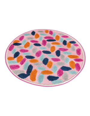 Pink 3' 3 x 3' 3 Aruba Outdoor Round Area Rug Weather Resistant for Patio, Deck, Terrace, Balcony, Porch for Sale at Rug Engine