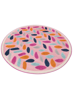 Pink 5' 3 x 5' 3 Aruba Outdoor Round Area Rug Weather Resistant for Patio, Deck, Terrace, Balcony, Porch for Sale at Rug Engine