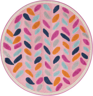 Pink 5' 3 x 5' 3 Aruba Outdoor Round Area Rug Weather Resistant for Patio, Deck, Terrace, Balcony, Porch for Sale at Rug Engine