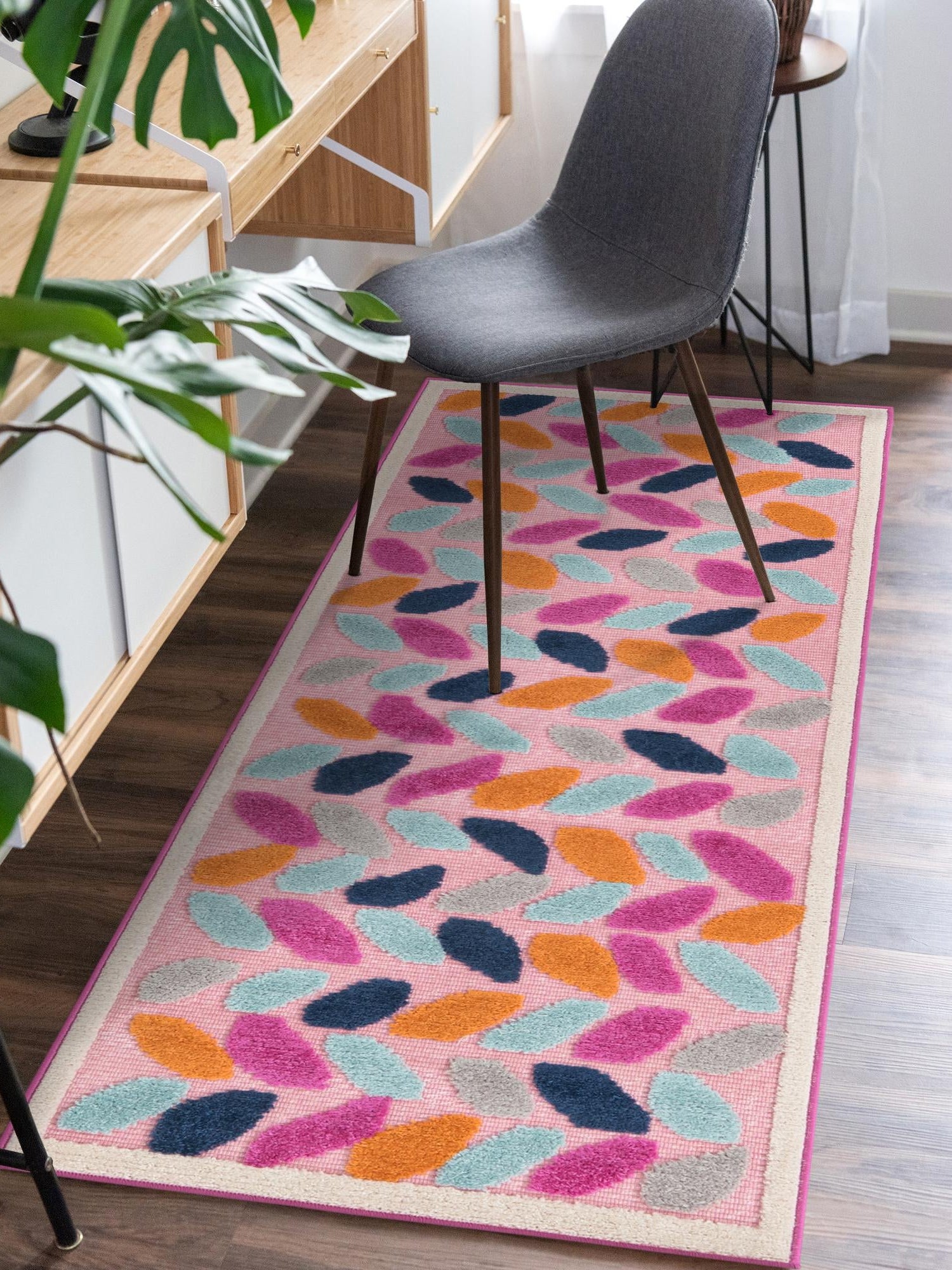 Pink 2' x 8' Aruba Outdoor Runner Area Rug Weather Resistant for Patio, Deck, Terrace, Balcony, Porch for Sale at Rug Engine